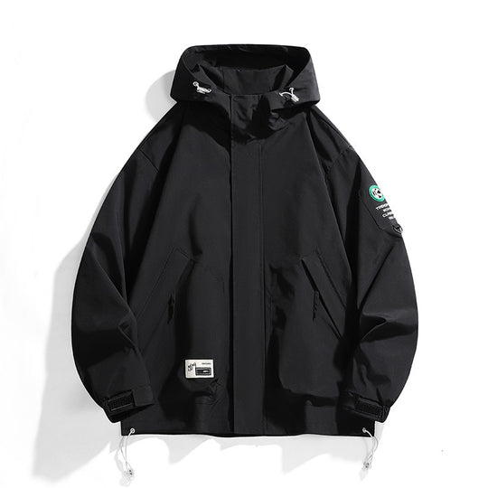 Herren Oversize-Utility-Kapuzenjacke mit verstellbarem Saum, verdecktem Reißverschluss und Multifunktions-Taschen Nord Taschen