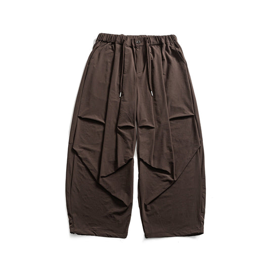 Damen Weite Cropped-Cargo-Culotte mit Tunnelzugbund und Falten-Detail Nord Taschen