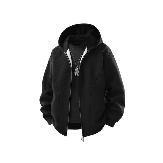 Herren Kapuzensweatjacke mit durchgehendem Reißverschluss, geripptem Saum und versteckten Seitentaschen Nord Taschen