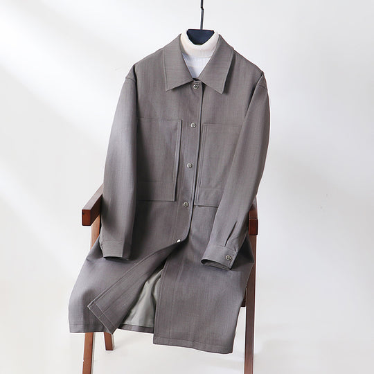 Herren Leichter Mantel im Overshirt‑Stil mit aufgesetzten Taschen Nord Taschen