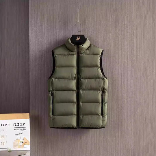 Herren Slim-Fit ultraleichte Stepp-Thermoweste mit hochschließendem Kragen und wasserabweisenden Reißverschlüssen Nord Taschen