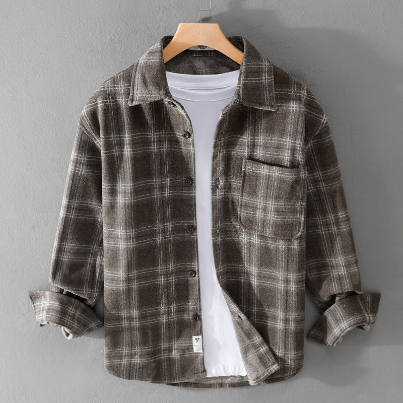 Herren Karo-Flanell-Overshirt mit Brusttasche und Relaxed-Fit Nord Taschen