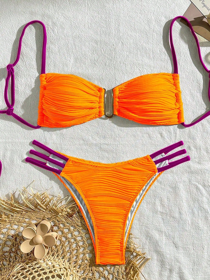 Damen Bikini-Set mit raffiniertem Falten-Design und modischen Akzenten Nord Taschen