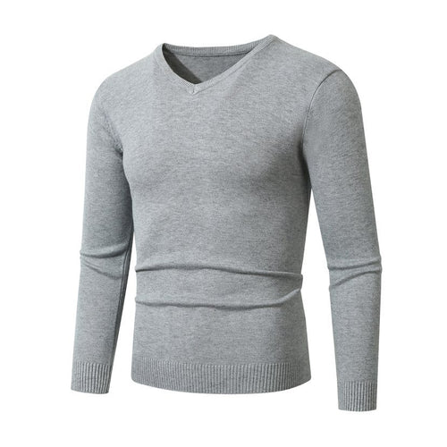 Herren Schmal geschnittener Feinstrick‑V‑Neck-Pullover mit Rippbund und atmungsaktiver Baumwollmischung Nord Taschen