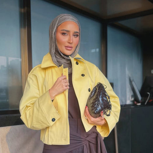 Damen Leichter Regen-Trench mit Doppelreiher, kastiger Oversize-Silhouette und Hemdkragen Nord Taschen