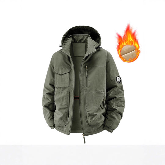 Herren Gefütterte Outdoorjacke mit Fleece-Innenfutter und multifunktionalen Utility-Taschen Nord Taschen