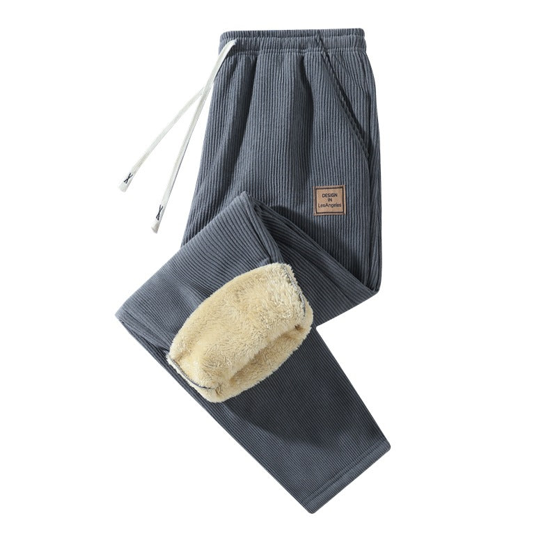 Damen Gefütterte Cord-Jogginghose mit Teddyfutter, Kordelzugbund & Seitentaschen Nord Taschen