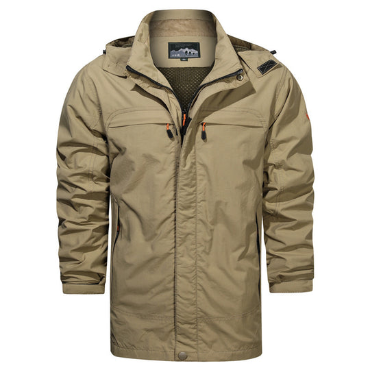 Herren leichter Fieldparka mit Kapuze, atmungsaktivem Mesh‑Futter und multifunktionalen Taschen Nord Taschen