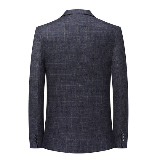 Herren Eleganter karierter Sakko mit taillierter Passform und leichter Wollmischung Nord Taschen