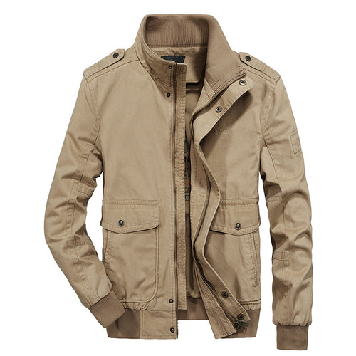Herren Utility-Canvasblouson mit hohem Stehkragen, Schulterpatten und doppelter Frontöffnung Nord Taschen
