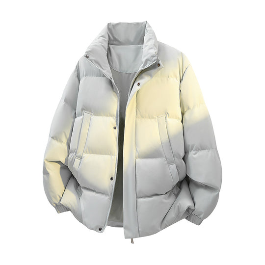 Herren Kurz geschnittener Oversize-Puffer mit Stehkragen, Druckknopfblende und verdecktem Reißverschluss Nord Taschen