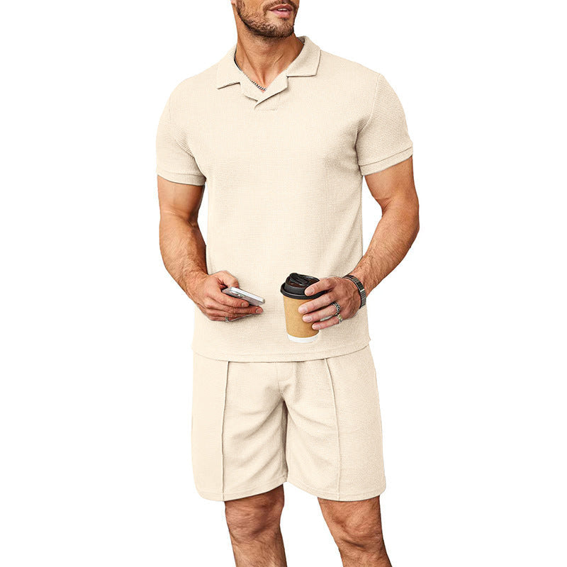 Herren Polo-Shirt und Shorts-Set aus atmungsaktivem Material mit feiner Struktur Nord Taschen