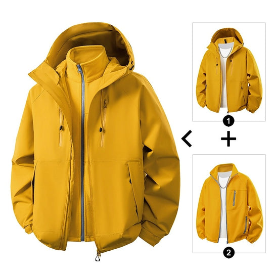 Herren Softshell-Hybridjacke mit abnehmbarem Fleece-Innenfutter winddicht wasserabweisend Nord Taschen