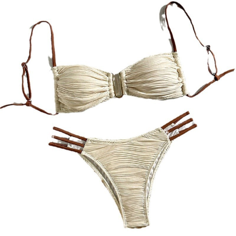 Damen Bikini-Set mit raffiniertem Falten-Design und modischen Akzenten Nord Taschen