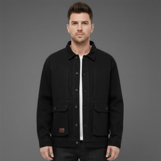 Herren Canvas-Utility Overshirt mit großen Pattentaschen und entspanntem Schnitt Nord Taschen