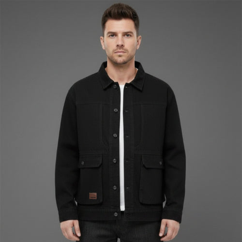 Herren Canvas-Utility Overshirt mit großen Pattentaschen und entspanntem Schnitt Nord Taschen