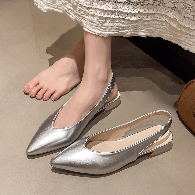 Damen Slingback-Pumps mit elegantem spitzen Design und modischem Blockabsatz