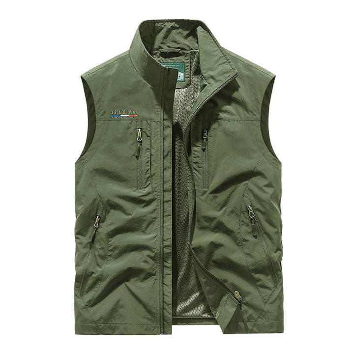 Herren  leichte Outdoor Weste mit vielen Reißverschlusstaschen Nord Taschen