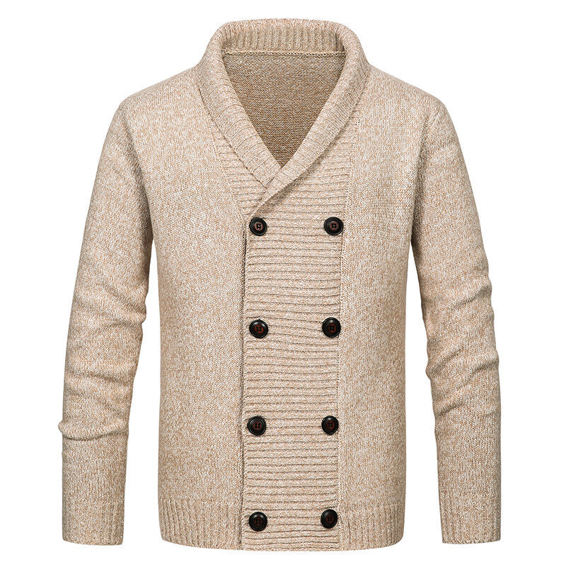 Herren Strickjacke mit Schalkragen und doppelter Knopfleiste Nord Taschen