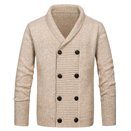 Herren Strickjacke mit Schalkragen und doppelter Knopfleiste Nord Taschen