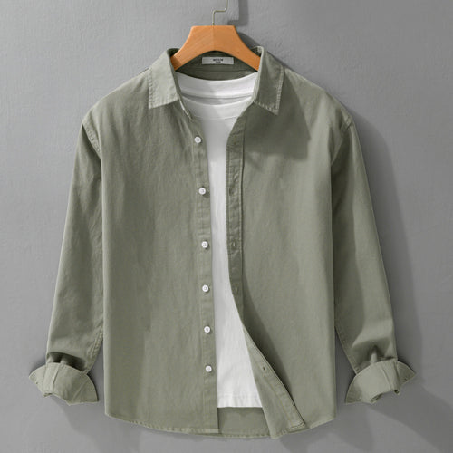 Herren Texturiertes Baumwoll-Hemdjacken-Overshirt im Relaxed-Fit mit Kentkragen Nord Taschen