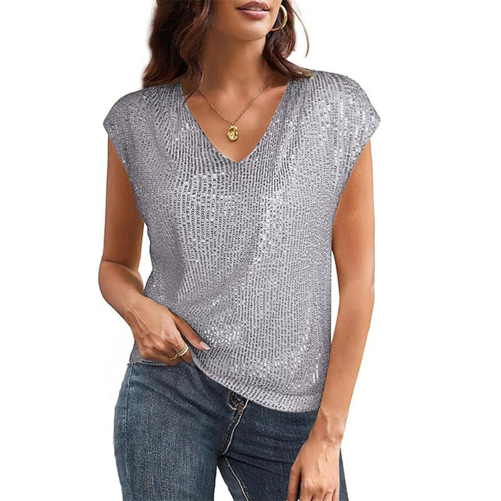 Damen Glamouröses Pailletten-Oberteil