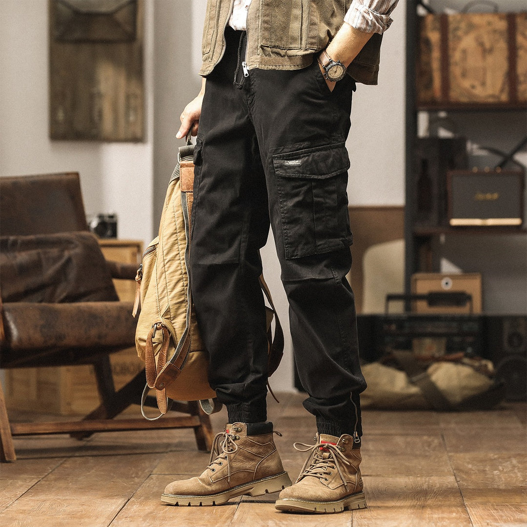 Herren Utility-Cargo-Jogginghose mit Mehrfachtaschen, elastischen Bündchen & Reißverschlussdetail Nord Taschen