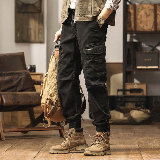 Herren Utility-Cargo-Jogginghose mit Mehrfachtaschen, elastischen Bündchen & Reißverschlussdetail Nord Taschen