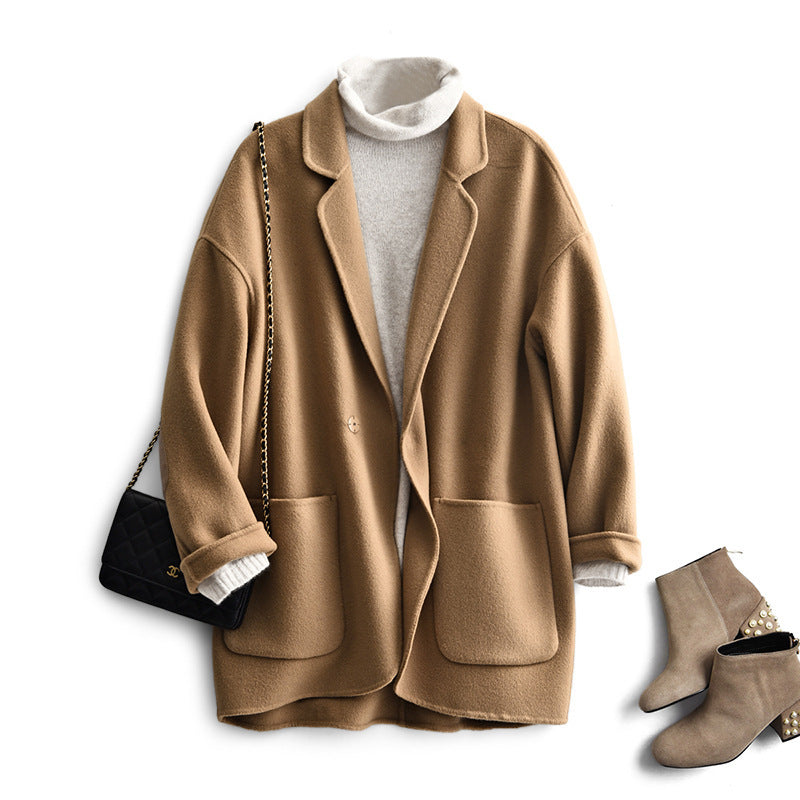 Damen Oversized Wolljacke Nord Taschen