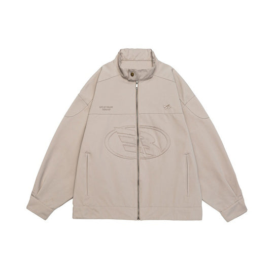 Unisex Boxy-Zipjacke im Oversized-Cut mit Stehkragen und tonaler Logoprägung Nord Taschen