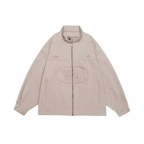 Unisex Boxy-Zipjacke im Oversized-Cut mit Stehkragen und tonaler Logoprägung Nord Taschen