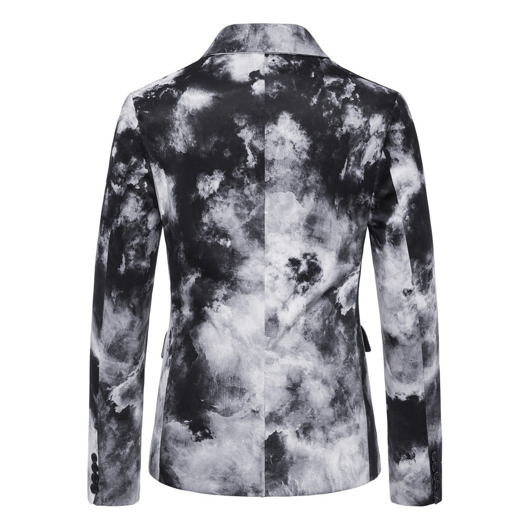 Herren Slim-Fit Sakko mit Aquarell-Print und Ein-Knopf-Verschluss Nord Taschen