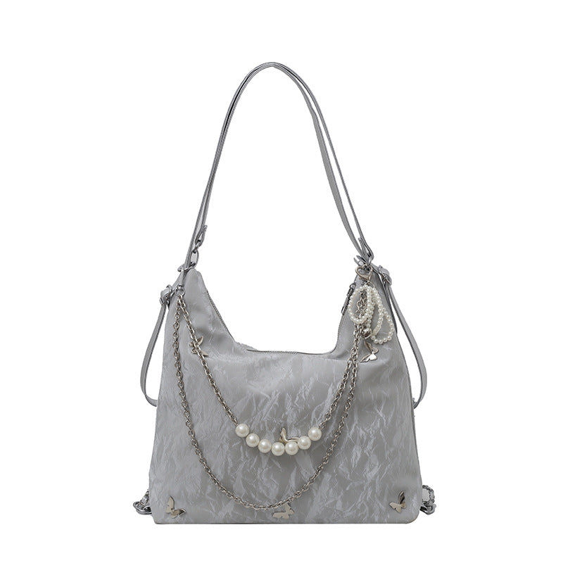 Damen Schultertasche mit modischen Ketten- und Perlendetails | Nord Taschen