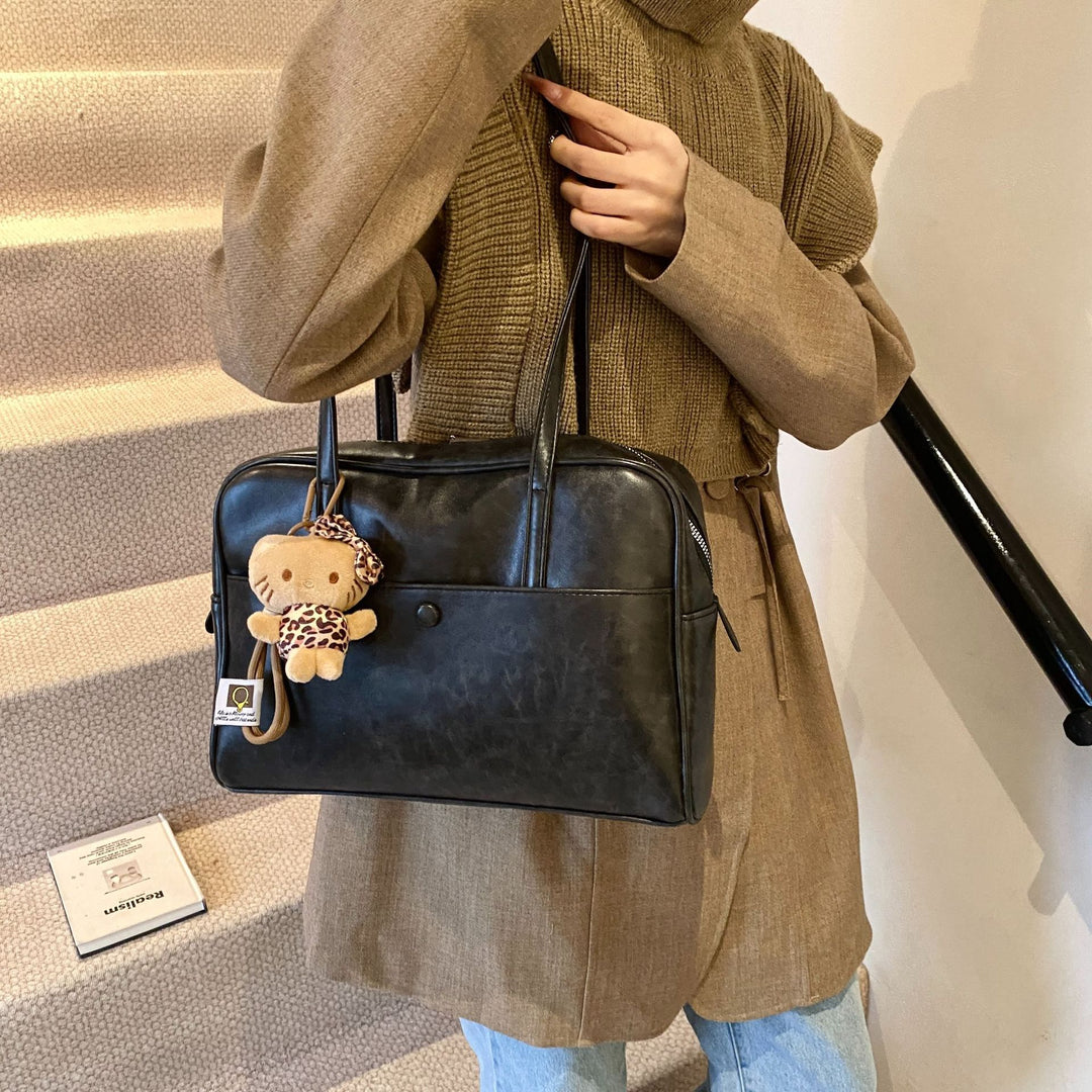 Damen elegante Aktentasche mit abnehmbarem Kuscheltier-Anhänger Nord Taschen