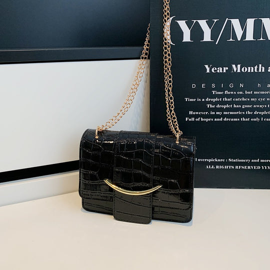 Damen Umhängetasche mit luxuriösem Krokodilleder-Prägungsdesign und stilvollem Kettenverschluss Nord Taschen