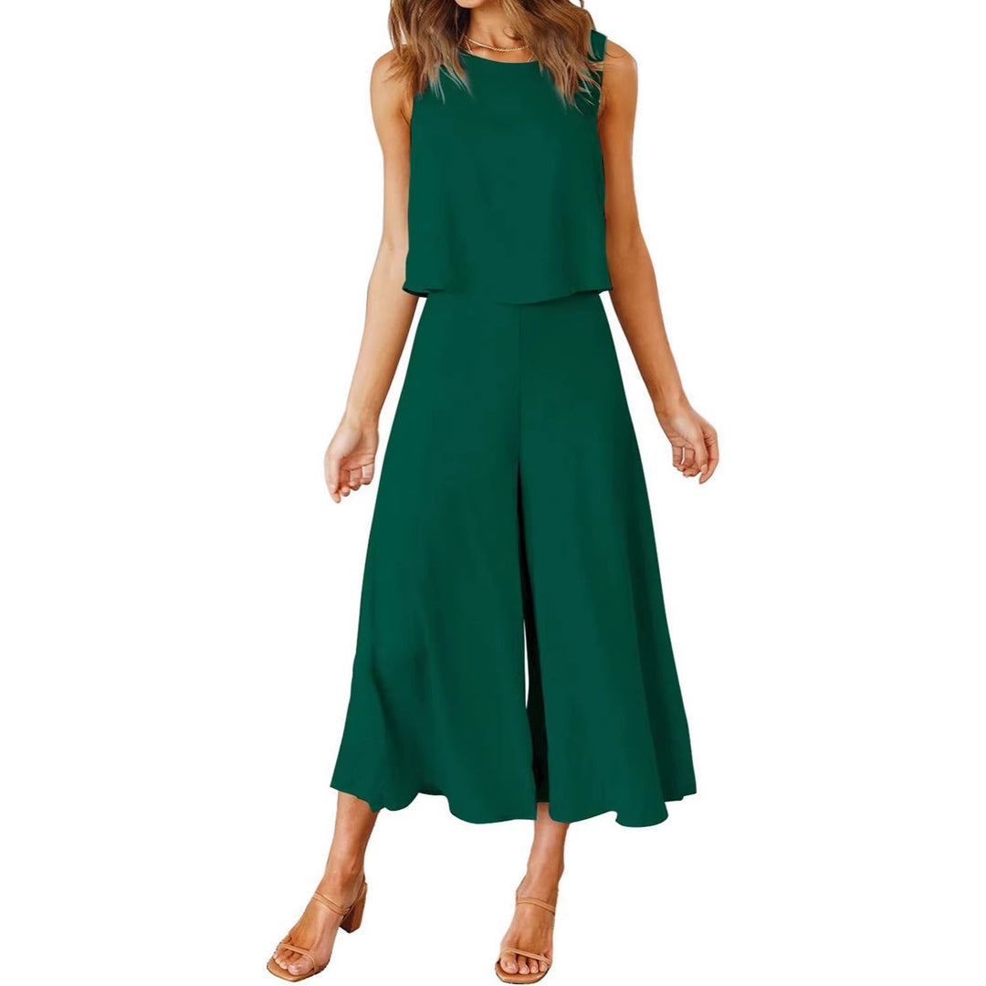Damen bequemer Jumpsuit mit weitem Bein und schulterfreiem Design Nord Taschen