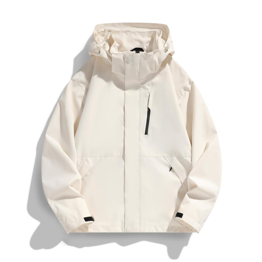 Damen Wasserabweisende Kapuzen‑Übergangsjacke mit verstellbarer Kapuze, verdeckter Frontblende und Multifunktionstaschen Nord Taschen