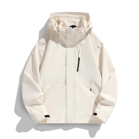 Damen Wasserabweisende Kapuzen‑Übergangsjacke mit verstellbarer Kapuze, verdeckter Frontblende und Multifunktionstaschen Nord Taschen