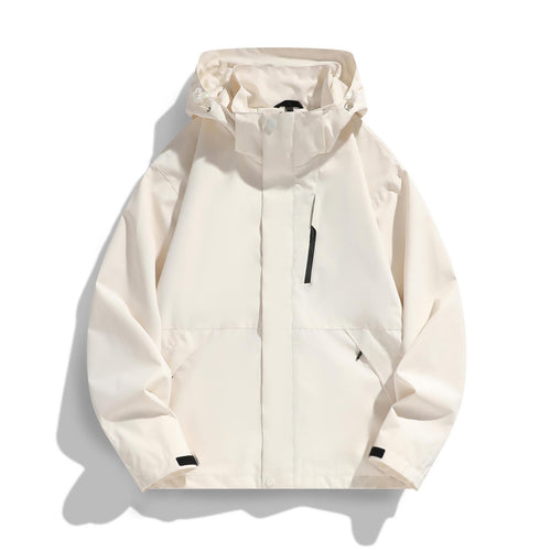 Damen Wasserabweisende Kapuzen‑Übergangsjacke mit verstellbarer Kapuze, verdeckter Frontblende und Multifunktionstaschen Nord Taschen