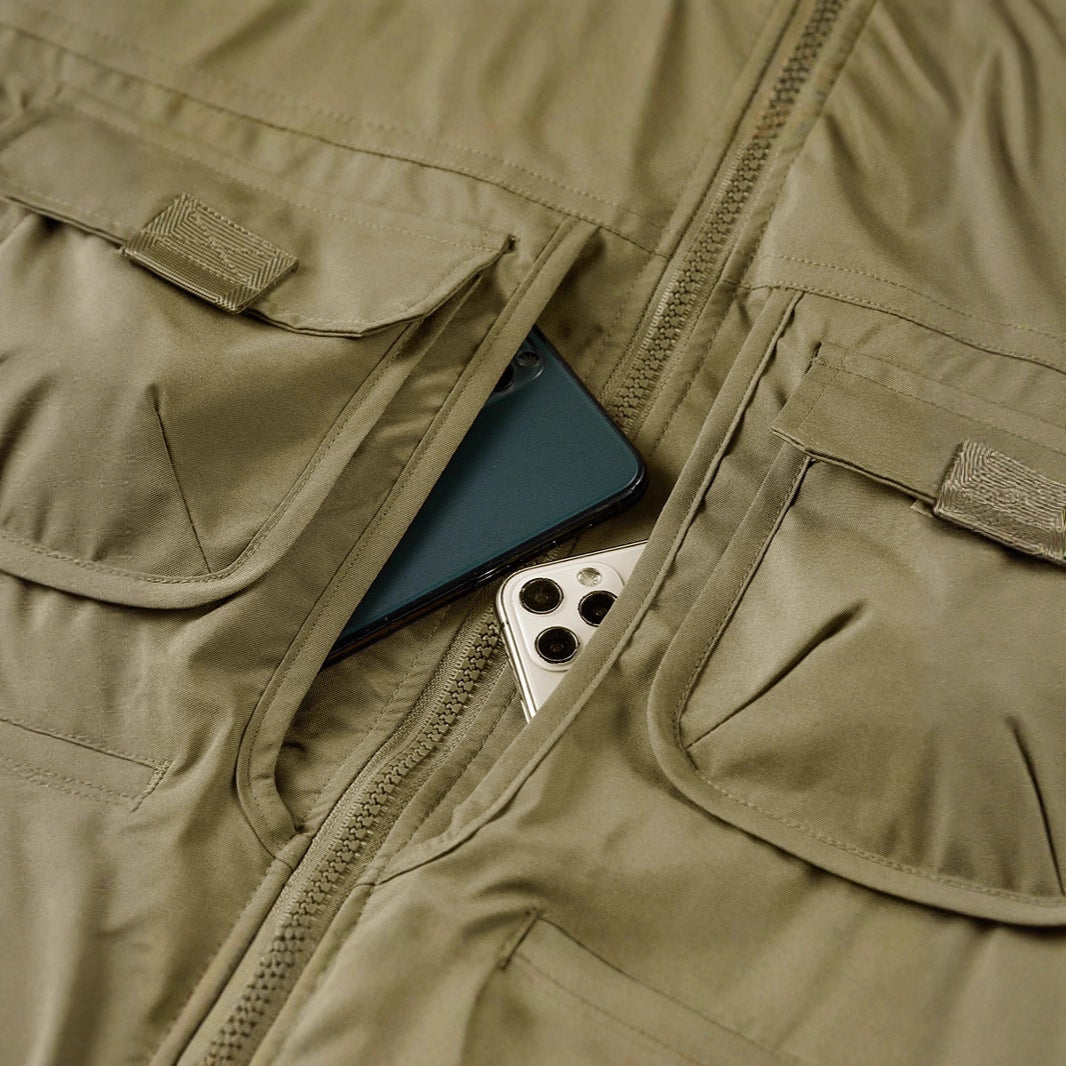 Herren Fotografen- und Outdoor-Utilityweste mit vielen Multifunktionstaschen und durchgehendem Reißverschluss Nord Taschen