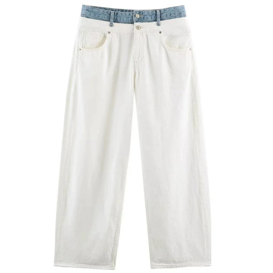 Damen Hochtaillierte Culotte-Hose mit weitem Bein und dekorativem Taillengürtel Nord Taschen