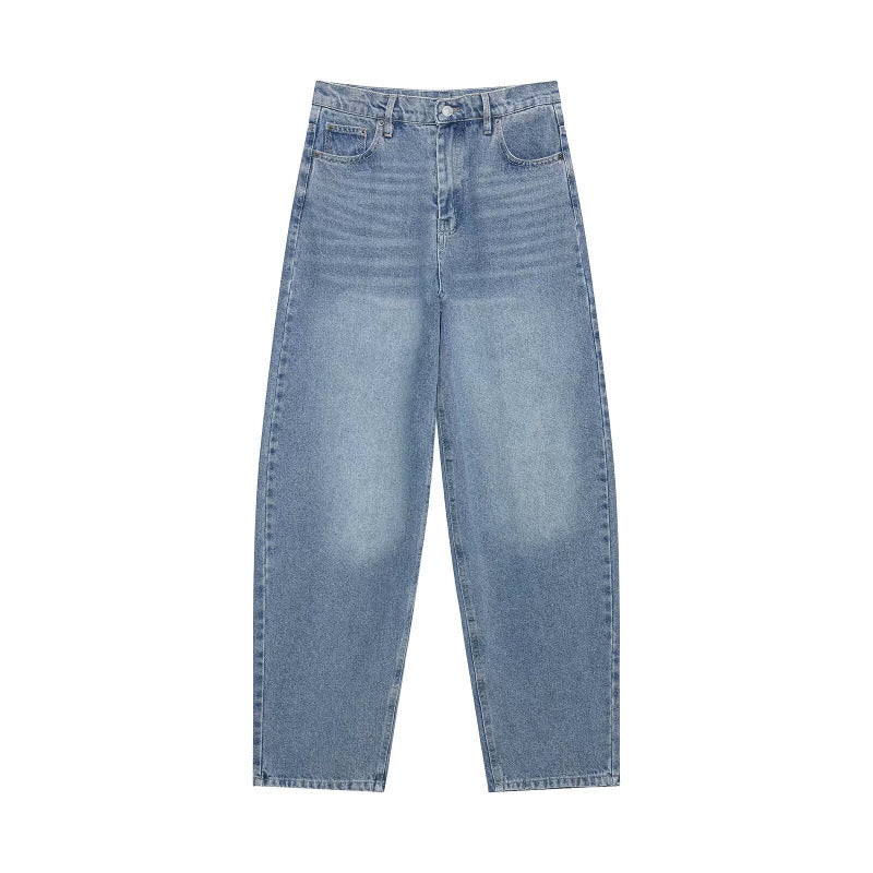 Damen Hochtaillierte weite Streifenjeans im Retro‑Look Nord Taschen