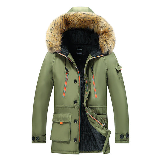 Herren Thermo-Outdoorparka mit Kunstfellkapuze, gesteppter Innenfütterung und multifunktionalen Taschen Nord Taschen