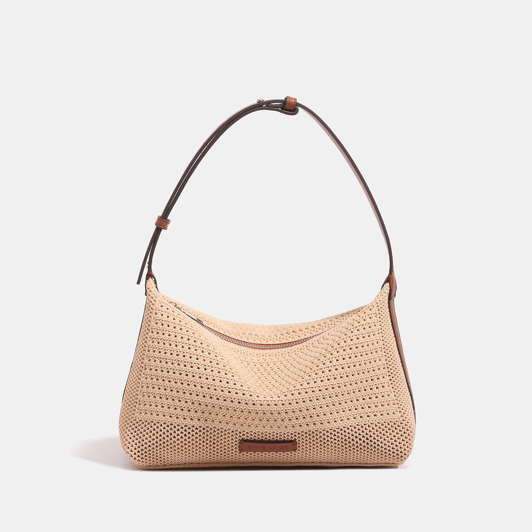 Damen Hobo-Tasche aus handgewebtem Material mit eleganten Lederakzenten Nord Taschen