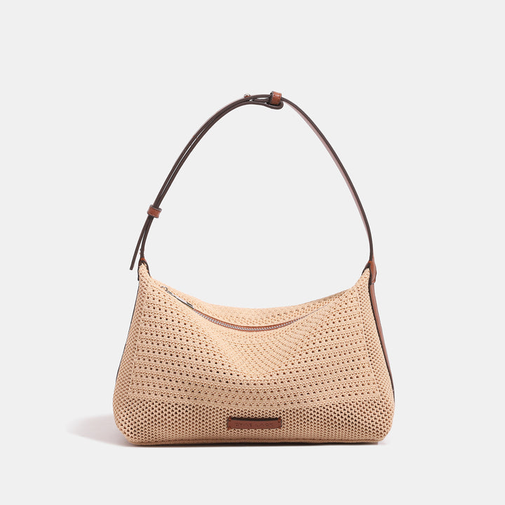 Damen Hobo-Tasche aus handgewebtem Material mit eleganten Lederakzenten Nord Taschen