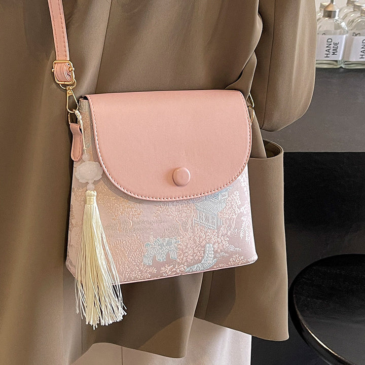 Damen Umhängetasche mit kunstvollem Stickmuster Nord Taschen