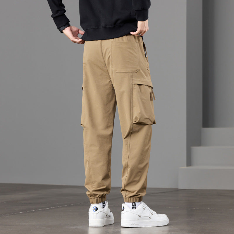 Herren technische Cargo-Joggerhose mit elastischem Saum, Multifachtaschen und Kordelzug Nord Taschen