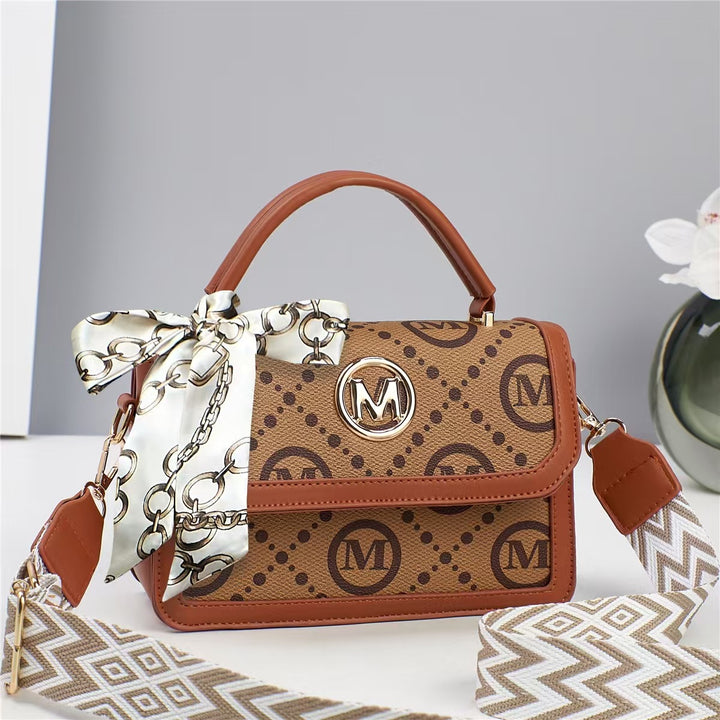 Damen Fashion Handtasche mit dekorativem Schal Nord Taschen