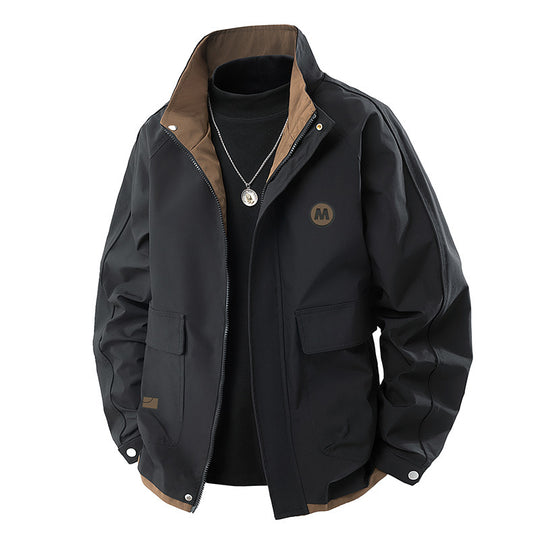 Herren Kurz geschnittene Softshell‑Utility‑Jacke mit Stehkragen und Pattentaschen Nord Taschen