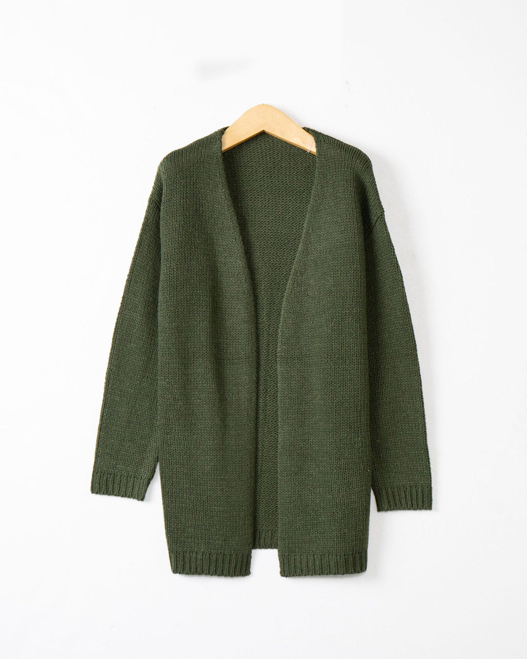 Damen Longline Strickcardigan ohne Verschluss mit offener Front und feiner Rippkante Nord Taschen